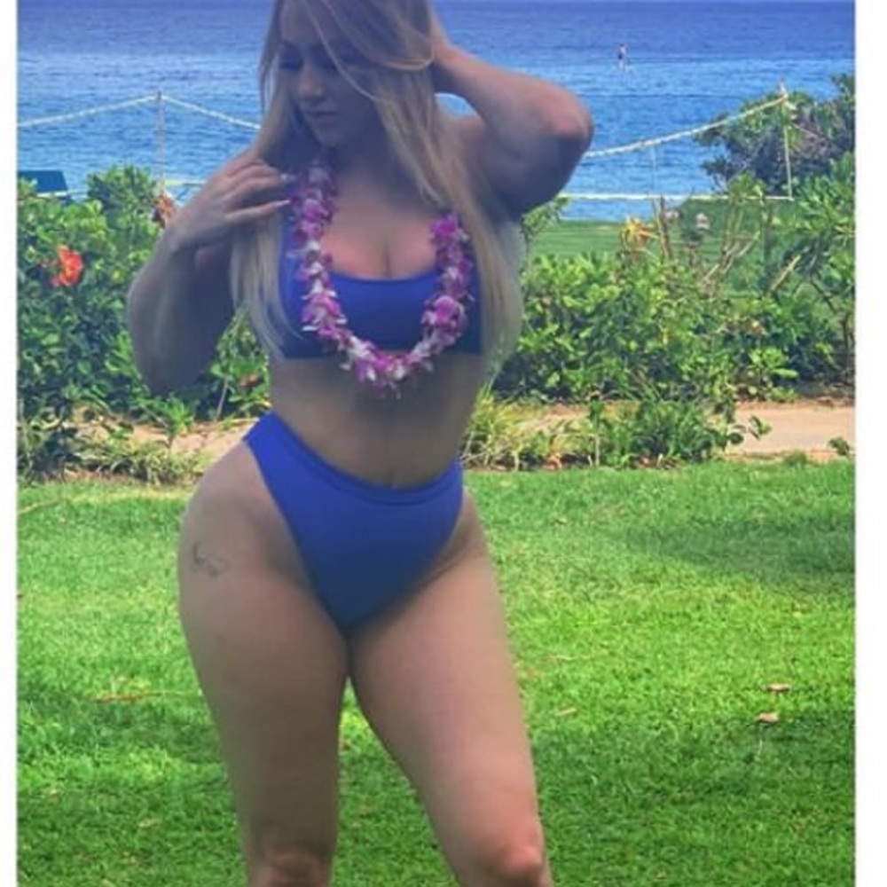 FASHION NOVA high waist blue bikini
